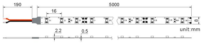 60LEDs/m led strip light